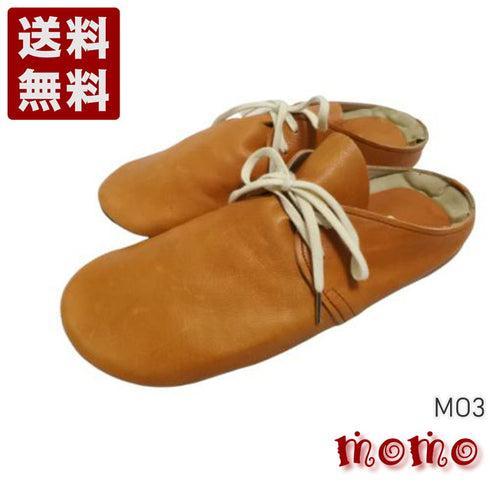 【momo MO-3 ブラウン】本革くたっと柔らかスリッポンシューズ